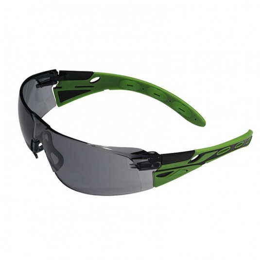 JSP Eiger Black and Green Frame Smoke Lens Safety Glasses