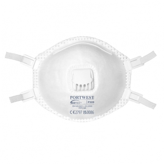 Portwest P309 FFP3 White Valved Respirators (Blister Pack of 2)