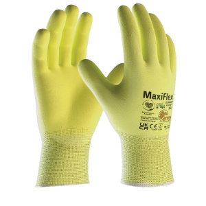 MaxiFlex Ultimate 42-874FY Lightweight Nitrile Palm-Coated Yellow Handling Gloves