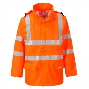 Portwest FR41 Orange Sealtex Flame High-Vis Coat