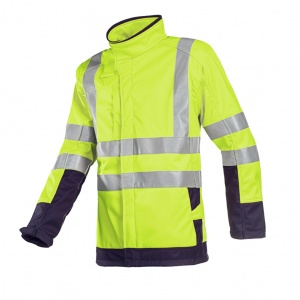 Sioen 9633 Playford Yellow/Navy Waterproof Hi-Vis Softshell Jacket with Electric ARC Protection