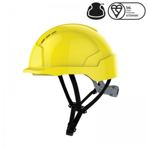 JSP EVOlite Yellow Electrical Safety Micro Peak Helmet with Linesman Slip Ratchet