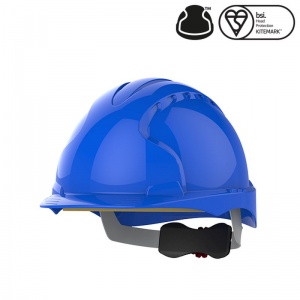 JSP EVO3 Blue Electrical Safety Helmet with Wheel Ratchet