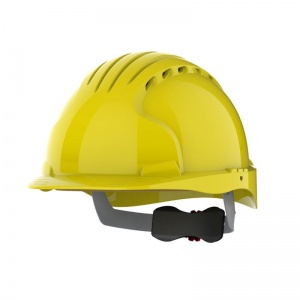JSP EVO5 Olympus Yellow Vented Industrial Safety Helmet with Wheel Ratchet