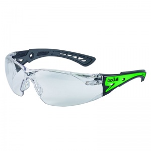Boll Rush+ Phosphorescent Temples Clear Safety Glasses RUSHPGLO