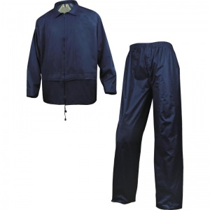 Delta Plus 400 Navy Blue Waterproof Rainsuit with Pockets