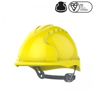 JSP EVO3 Yellow Electrical Micro Peak Hard Hat with Slip Ratchet