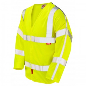 Leo Workwear EcoViz S11 Parkham Flame Retardant LFS Yellow Hi-Vis Sleeved Vest