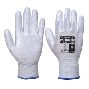 Portwest A199GR Anti-Static Palm-Coated Lightweight Grey Gloves
