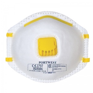 Portwest P101 FFP1 White Valved Respirator Face Masks (Pack of 10)