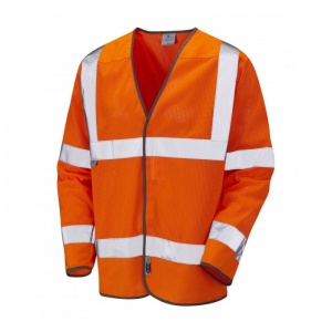 Leo Workwear EcoViz S04 Fremington Orange Coolviz Sleeved Hi-Vis Vest