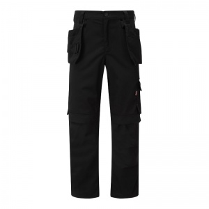 TuffStuff 715 Black Proflex Slim Fit Work Trousers with Knee Pad Pockets (Extra Long)