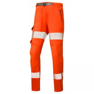 Leo Workwear EcoViz WTL01 Starcross Women's Hi-Vis Orange Stretch Trousers