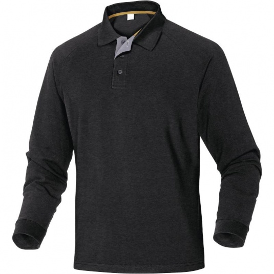Delta Plus TURINO Cotton Black Polo with Long Sleeves