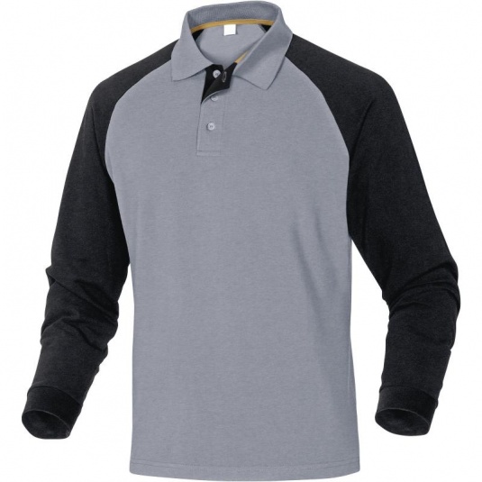 Delta Plus TURINO Cotton Grey Polo with Long Sleeves