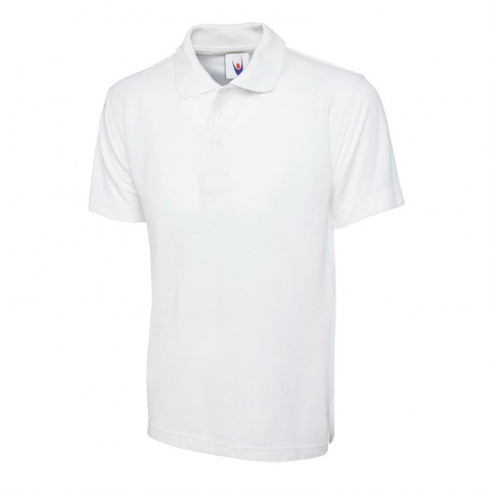 Uneek Classic Pique Unisex Polo Shirt (White)