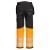 Portwest PW307 PW3 Class 1 Black and Orange Hi-Vis Trousers with Holster Pockets