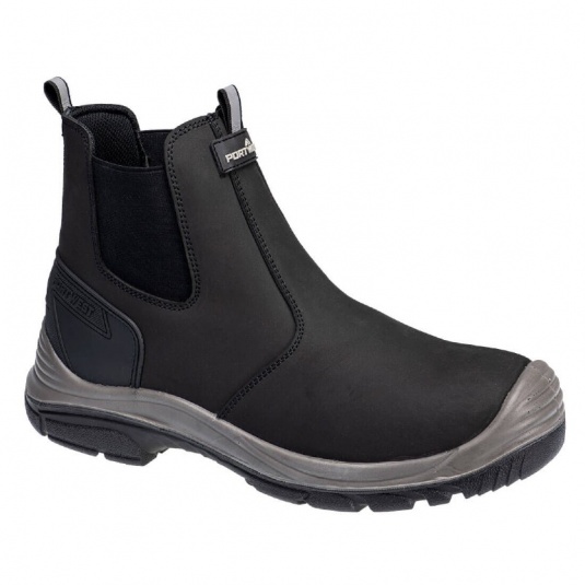 plain black boot with reflective strip