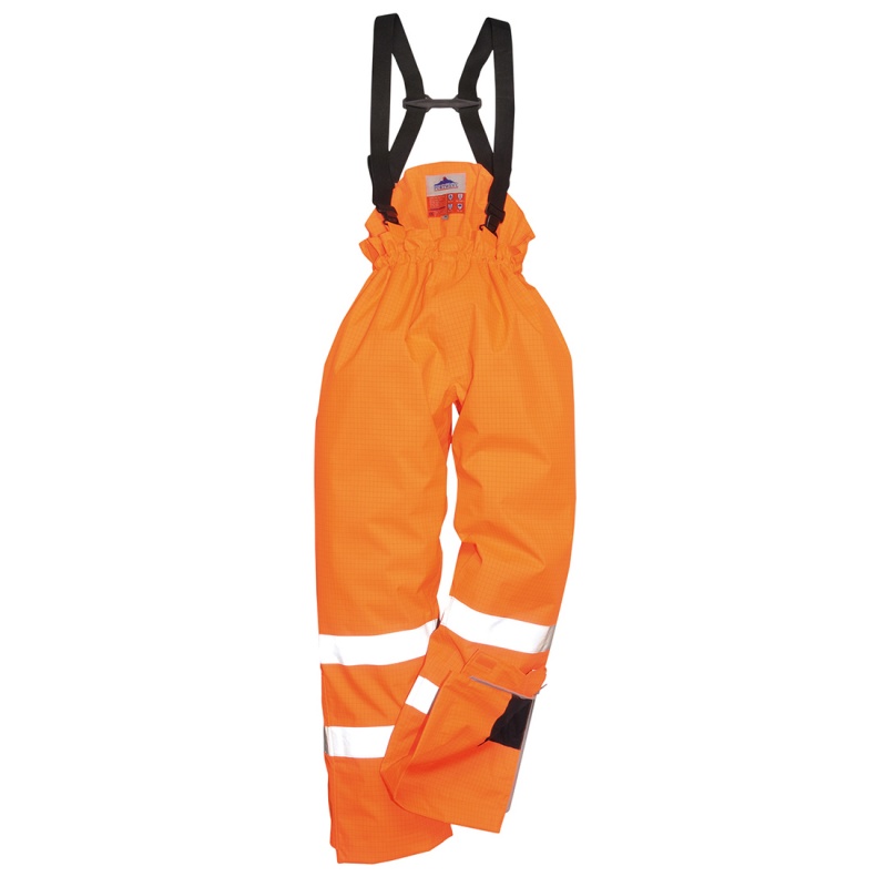 Portwest S780 Orange Bizflame Rain Unlined High-Vis Flame Resistant Trousers