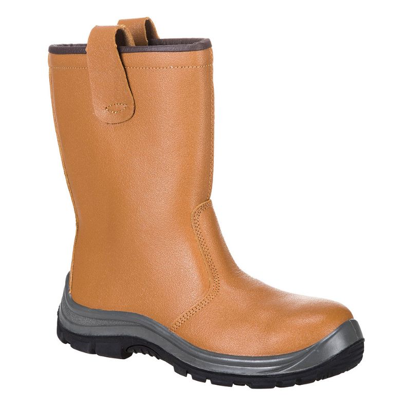 PORTWEST FW12 S1P CI HRO TAN STEELITE FUR-LINED RIGGER WORK BOOTS