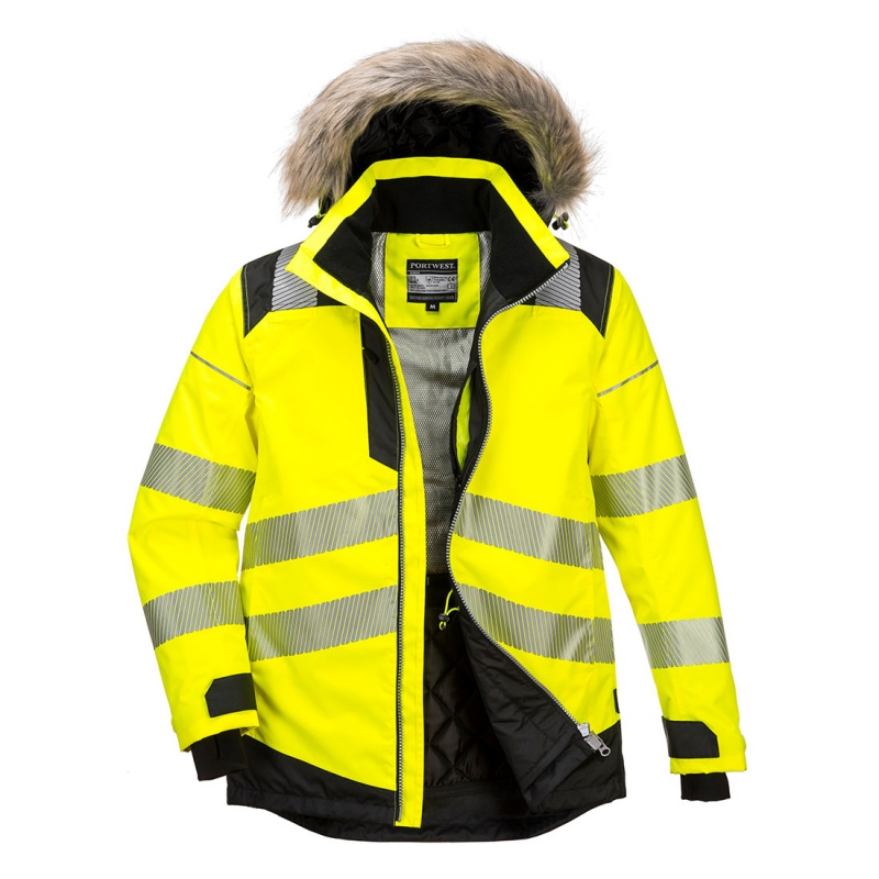 Pro Quality High Visibility Waterproof Parka Work Safety Coat Jacket Hi Vis Viz 