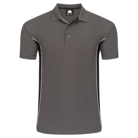 Orn Clothing 1180 Silverswift Two Tone Polo Shirt (Graphite/Black)