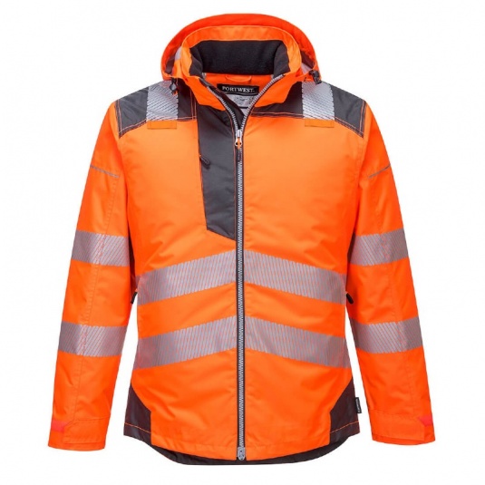 Portwest PW3 Hi-Vis Winter Jacket T400 (Orange/Navy) - Workwear.co.uk