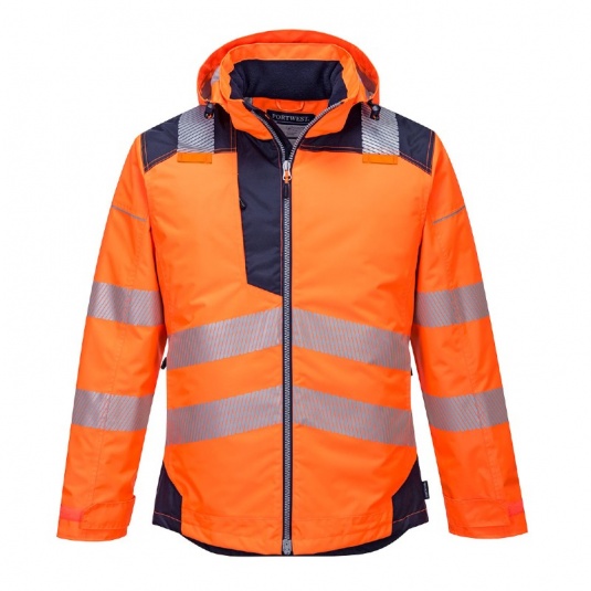 Portwest PW3 Hi-Vis Winter Jacket T400 (Orange/Navy) - Workwear.co.uk