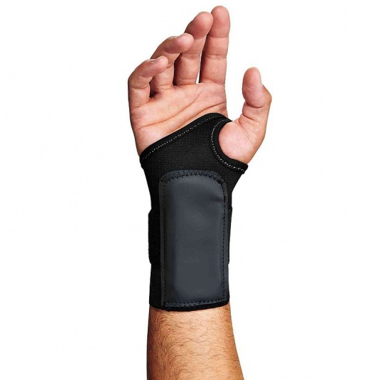 Ergodyne Half-Finger Impact Gloves - Protective Work Gloves With Wrist Support, Black Extra Large