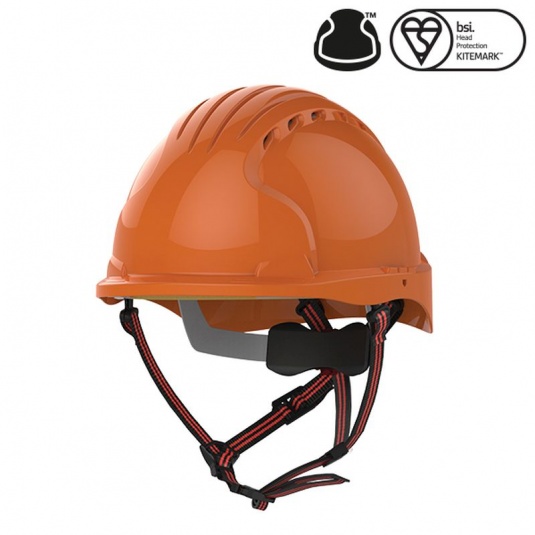 JSP EVO5 Dualswitch Orange Vented Industrial Climbing Safety Helmet