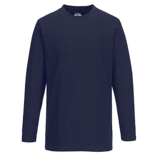 Portwest B196 Crew-Neck Cotton Long-Sleeve T-Shirt (Navy)