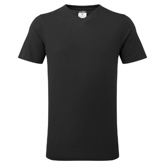 Portwest B197 V-Neck Cotton T-Shirt (Black)