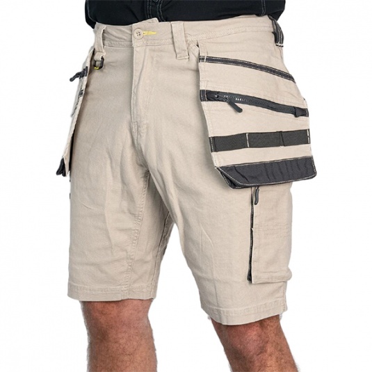 Bisley Flx & Move Stretch Utility Shorts with Holster Pockets (Stone)