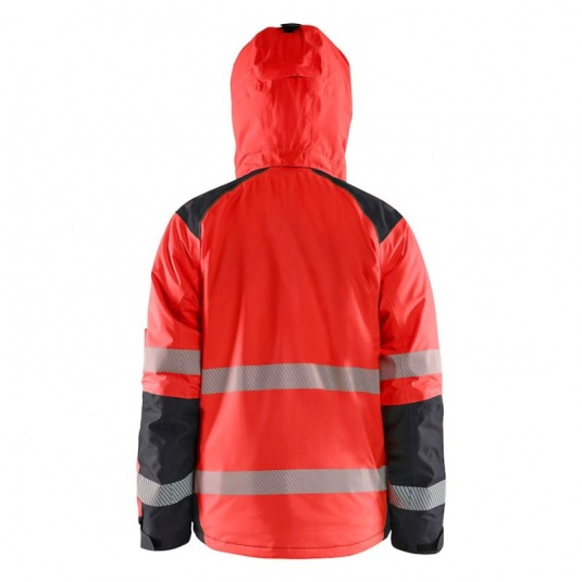 Blaklader 4877 Reflecterende Softshell Werkjas Oranje/Marineblauw