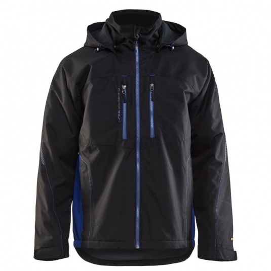Blaklader Workwear Men's Lightweight Wind and Waterproof Work Jacket (Black/Cornflower Blue)