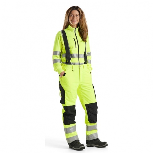 Blaklader Workwear Waterproof Women's Hi-Vis Trousers (Yellow/Black)