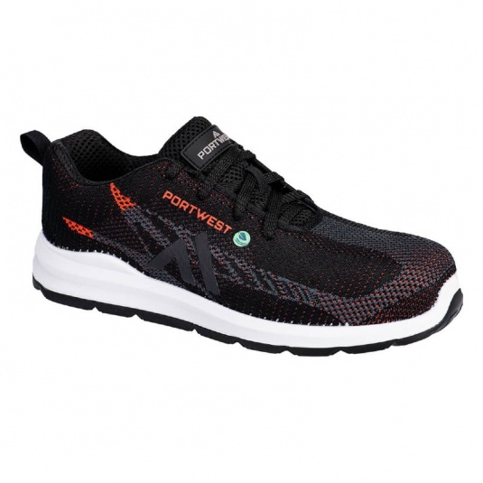 Portwest FC06 FX2 Eco Fly Composite Non-Slip Safety Trainers (Black/Red)