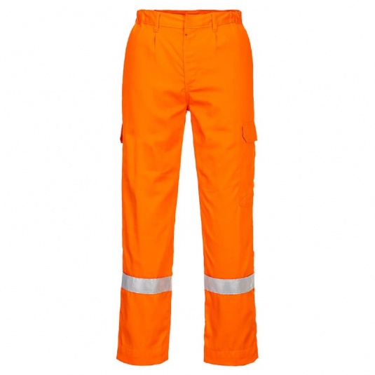 Portwest FR412 Flame-Resistant Lightweight Anti-Static Cargo Trousers (Orange)