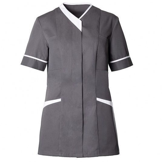 Alexandra Workwear Women's ContrastTrim Stud Tunic Workwear.co.uk