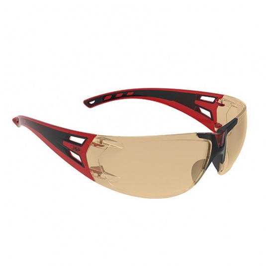 JSP ForceFlex 3 Red/Black Amber-Tinted Premiershield Glasses
