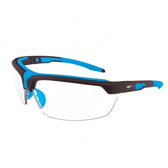 JSP Lyss Blue/Black Frame Clear Lens Safety Glasses
