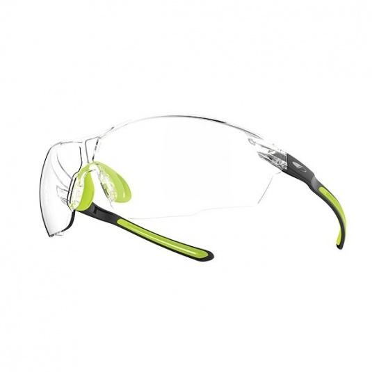 JSP Onex Black and Fluorescent Green Safety Glasses