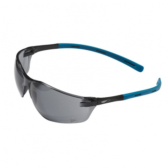 JSP Rigi Black and Blue Smoke-Tinted Slimline Safety Glasses