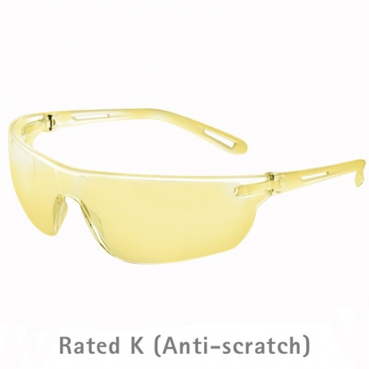 JSP Stealth 16G Amber-Tinted Anti-Scratch Safety Glasses
