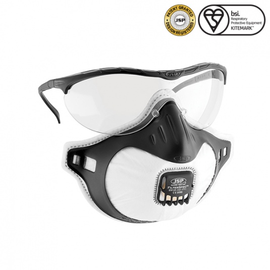 JSP FFP3 Filterspec Goggles and Respiratory Mask with Valve