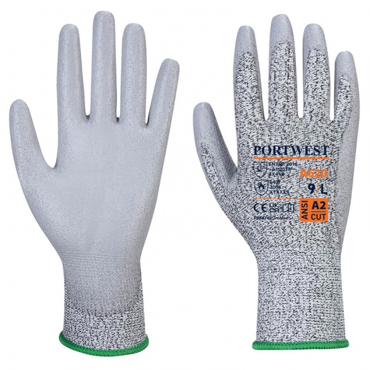 Portwest A620GR PU Palm-Coated Heat-Resistant Grey Gloves