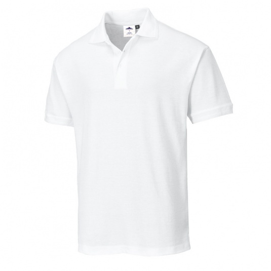 Portwest B220 White Cotton Polo Shirt - Workwear.co.uk