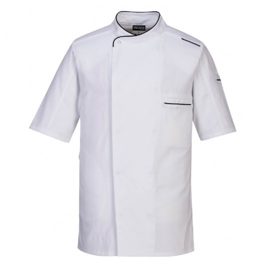 Portwest C735 Short-Sleeve Chefs White Surrey  Jacket