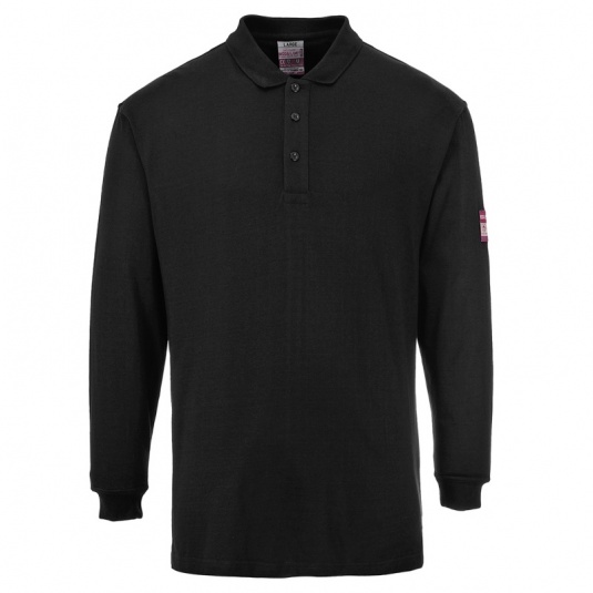 Portwest FR10 Black AntiStatic FR Polo Shirt Workwear.co.uk