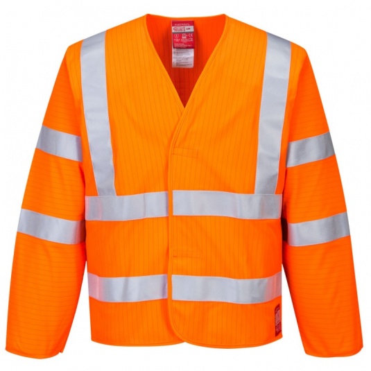 Portwest Hi-Vis Anti Static Jacket - Flame Resistant - Orange, 2XL - 3XL